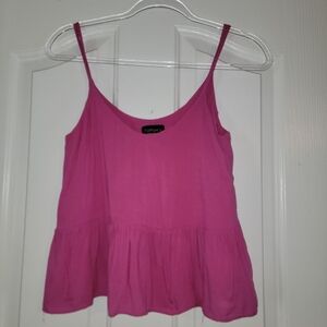 Topshop Hot Pink Spaghetti Strap Peplum Cami